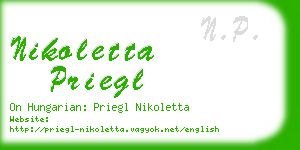 nikoletta priegl business card